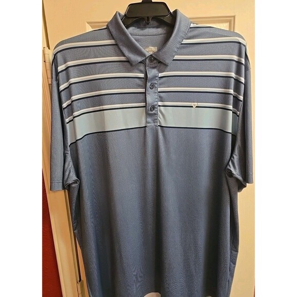Callaway Polo Golf shirt mens XXL Blue Striped Opti Dri performance - Picture 1 of 5
